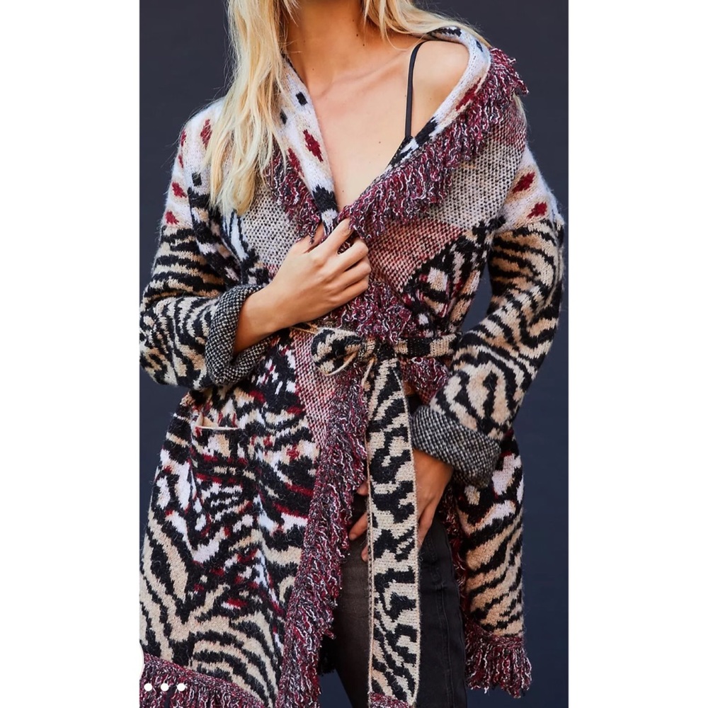 Anthropologie Multicolor Patterned Cardigan